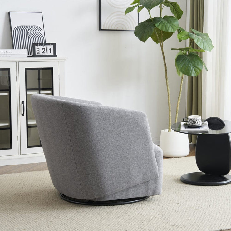 Emily Linen Swivel Armchair Accent Armchair