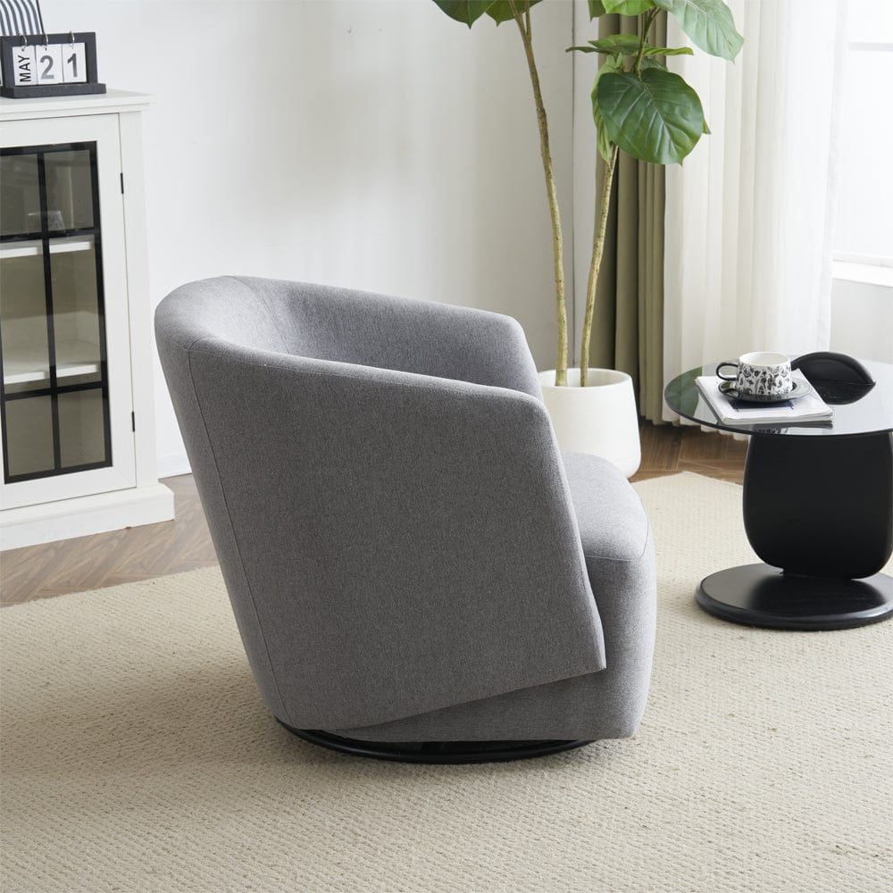Emily Linen Swivel Armchair Accent Armchair