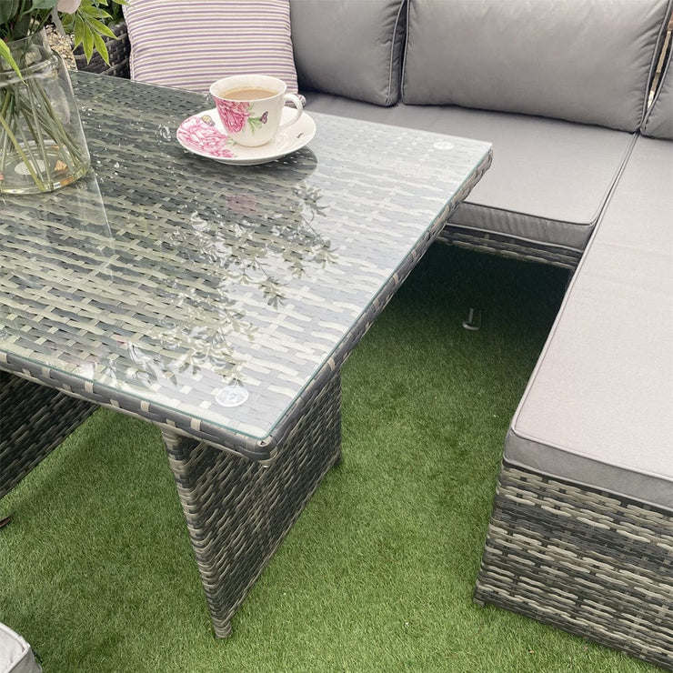Eton 6 Seater Rattan Garden Cube Armchair Sofa Set With Table