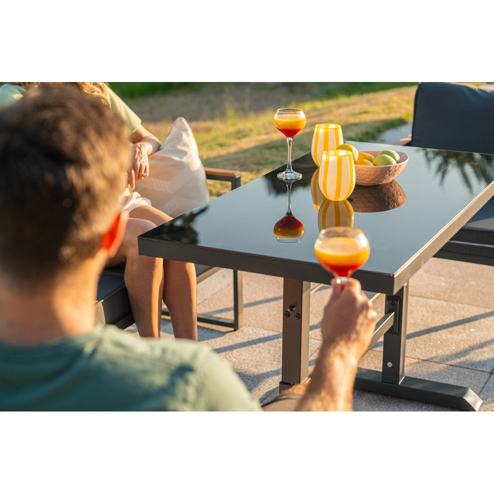 Hamburg 6‑Seater Aluminium Garden Modular Sofa Set with Lifting Up Table