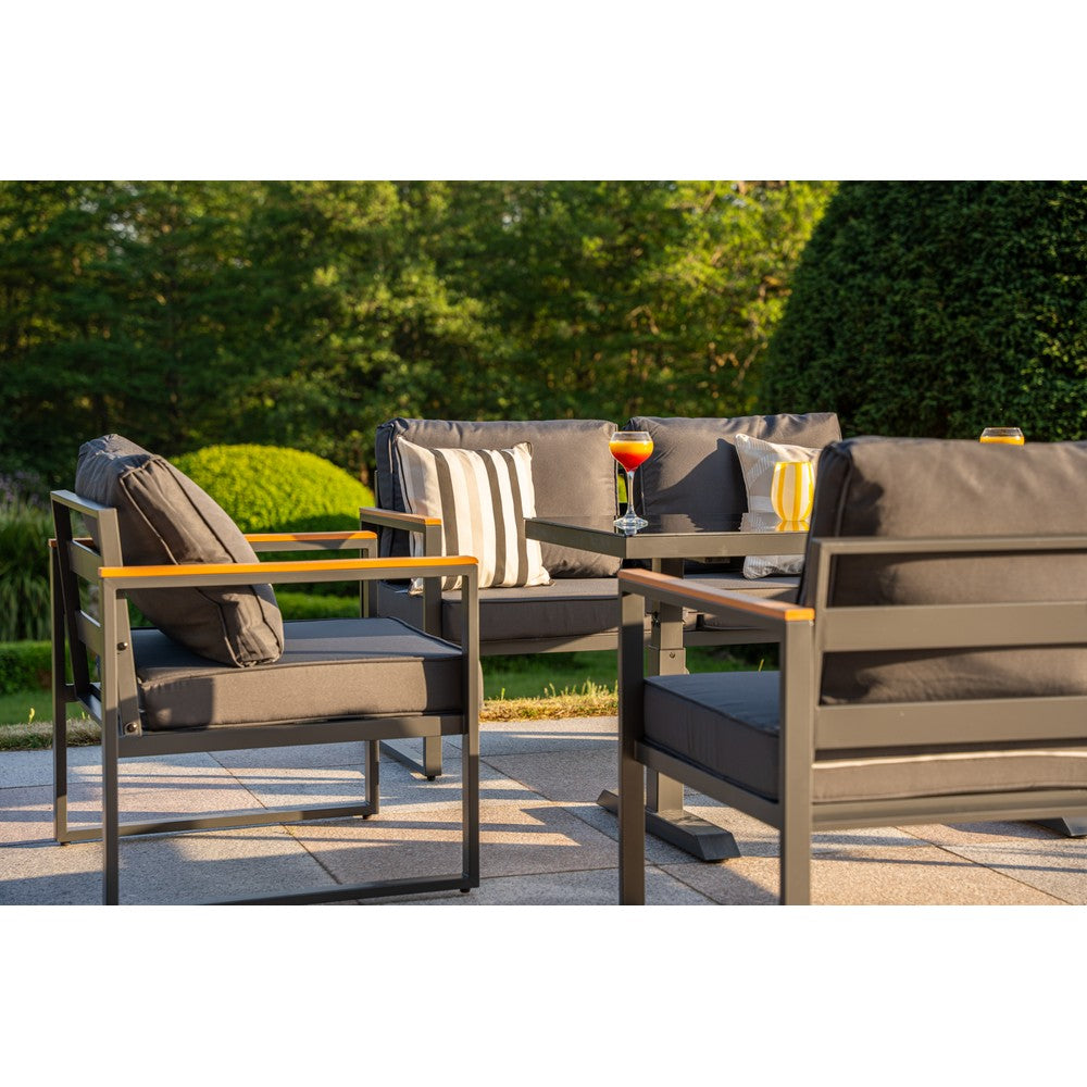 Hamburg 6‑Seater Aluminium Garden Modular Sofa Set with Lifting Up Table