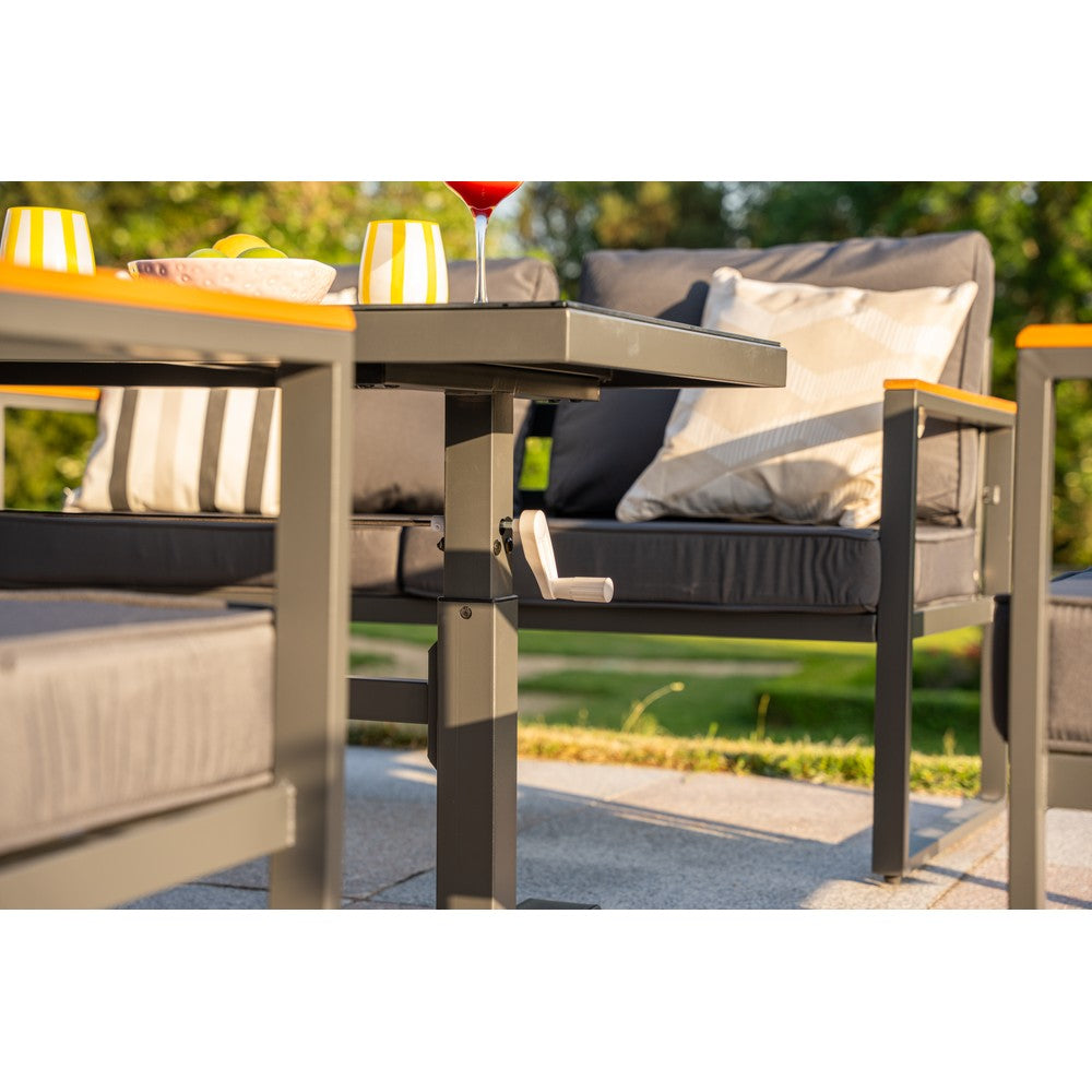 Hamburg 6‑Seater Aluminium Garden Modular Sofa Set with Lifting Up Table
