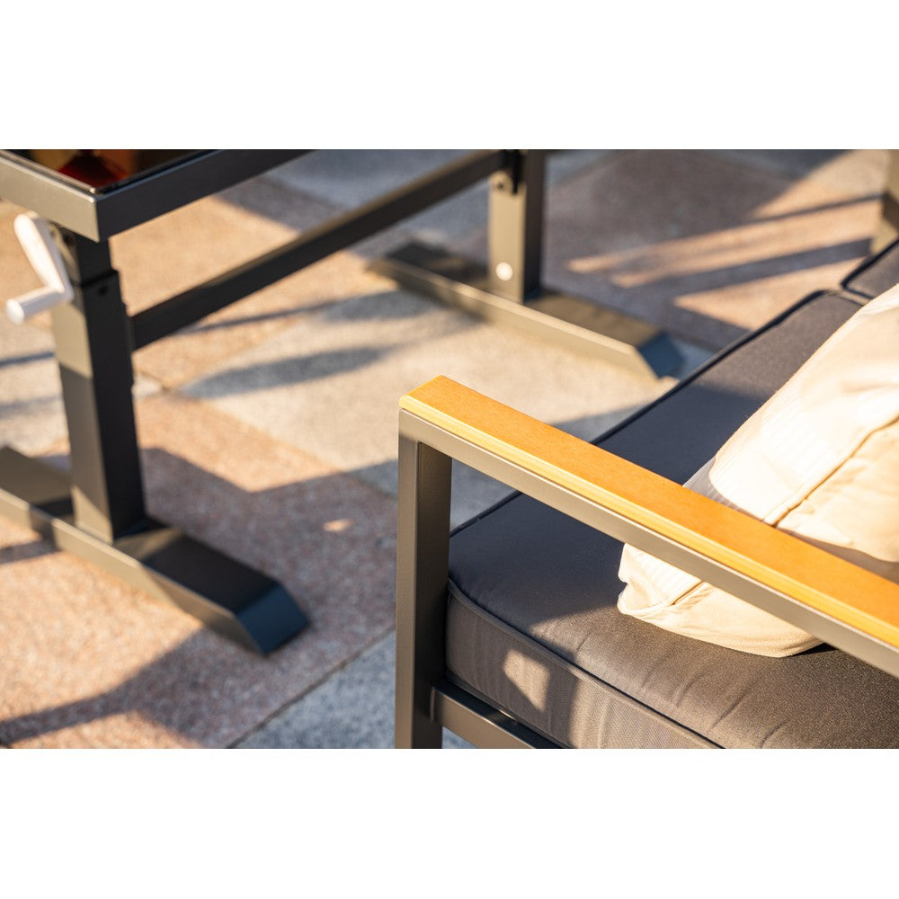 Hamburg 6‑Seater Aluminium Garden Modular Sofa Set with Lifting Up Table