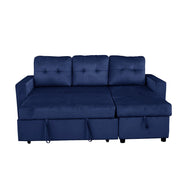 Avery Velvet Reversible Corner Sofa Bed With Storage Chaise