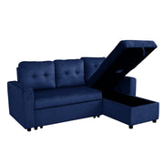 Avery Velvet Reversible Corner Sofa Bed With Storage Chaise