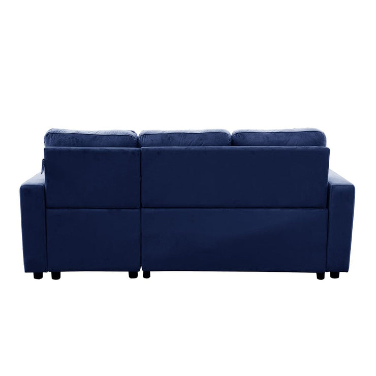 Avery Velvet Reversible Corner Sofa Bed With Storage Chaise