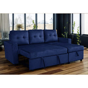 Avery Velvet Reversible Corner Sofa Bed With Storage Chaise