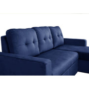 Avery Velvet Reversible Corner Sofa Bed With Storage Chaise