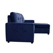 Avery Velvet Reversible Corner Sofa Bed With Storage Chaise