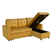 Avery Velvet Reversible Corner Sofa Bed With Storage Chaise