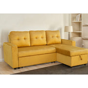 Avery Velvet Reversible Corner Sofa Bed With Storage Chaise