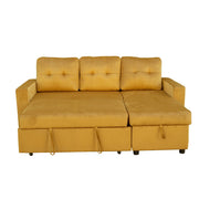 Avery Velvet Reversible Corner Sofa Bed With Storage Chaise