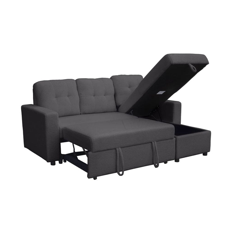 Avery Boucle Teddy Fleece Reversible Corner Sofa Bed With Storage Chaise