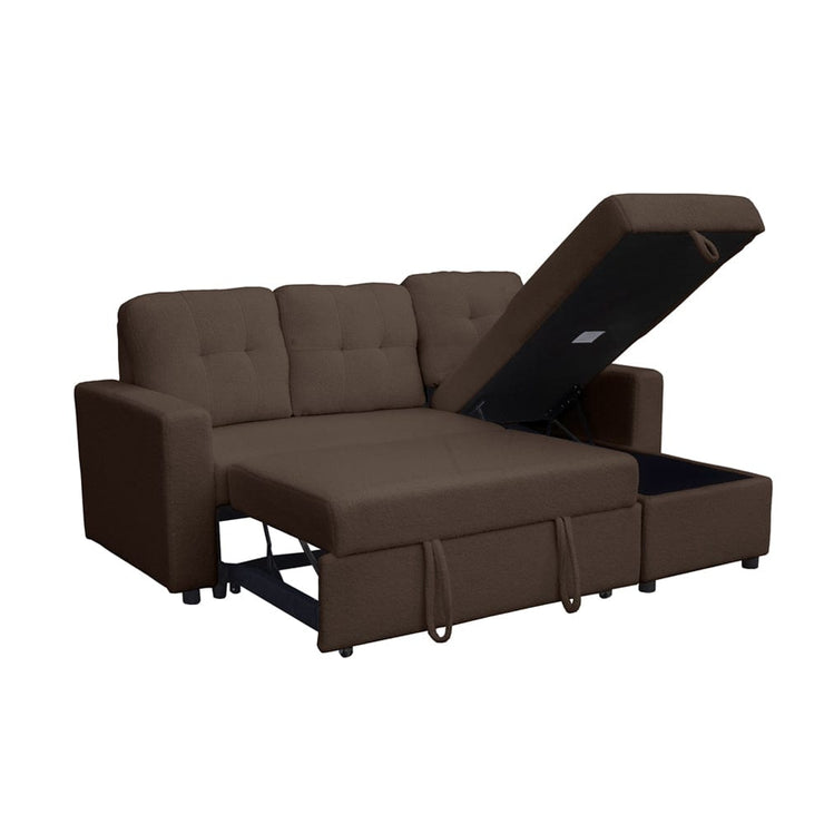 Avery Boucle Teddy Fleece Reversible Corner Sofa Bed With Storage Chaise
