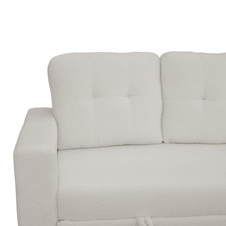 Avery Boucle Teddy Fleece Reversible Corner Sofa Bed With Storage Chaise