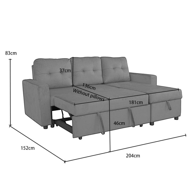 Avery Boucle Teddy Fleece Reversible Corner Sofa Bed With Storage Chaise