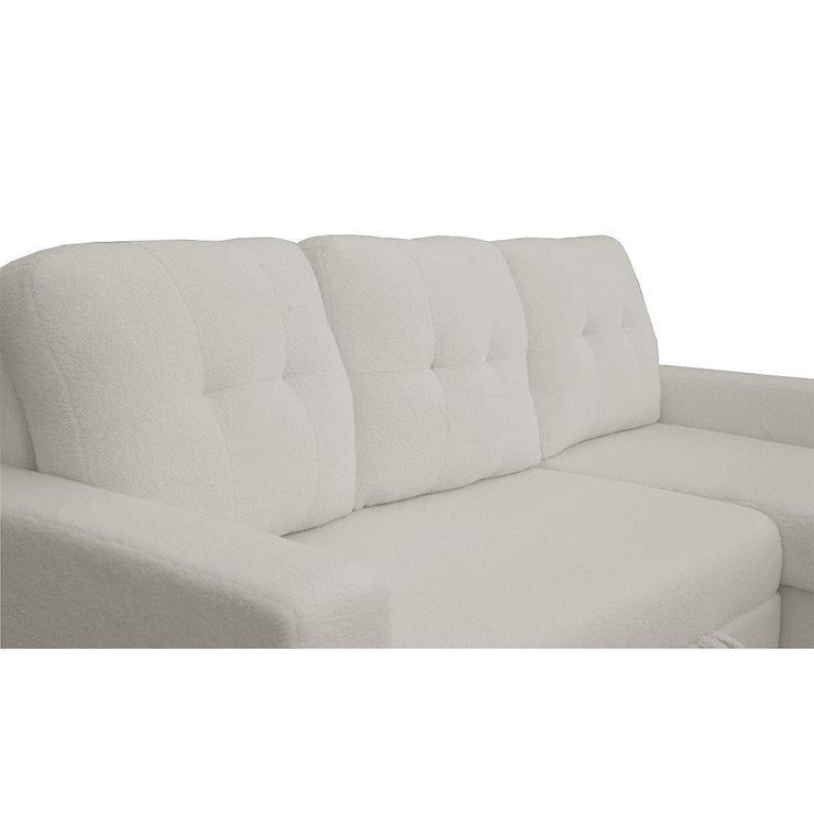 Avery Boucle Teddy Fleece Reversible Corner Sofa Bed With Storage Chaise