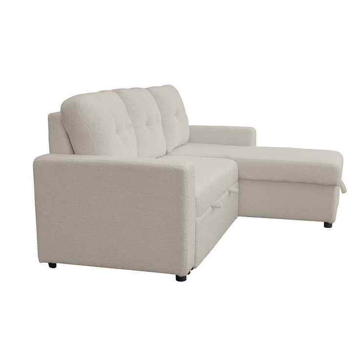 Avery Boucle Teddy Fleece Reversible Corner Sofa Bed With Storage Chaise