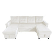 Essential Large U-Shape Storage Sofa Bed With Ottoman