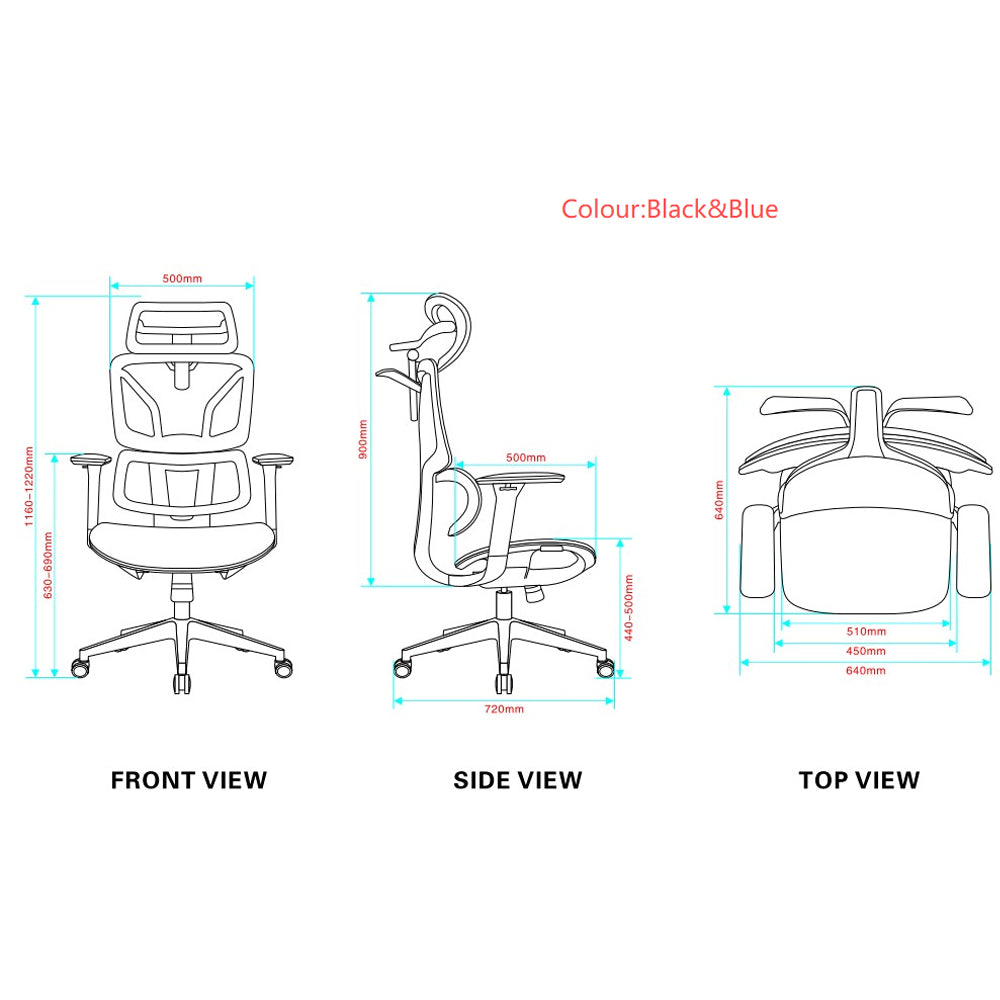 Essential Ergonomic Office Chair Swivel Computer Chair With Headrest