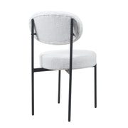 Set Of 2 Essie Round Upholstered Boucle Dining Chair