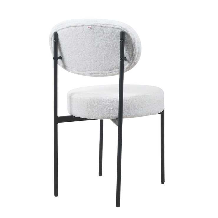 Set Of 2 Essie Round Upholstered Boucle Dining Chair