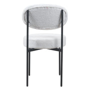 Set Of 2 Essie Round Upholstered Boucle Dining Chair