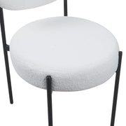 Set Of 2 Essie Round Upholstered Boucle Dining Chair