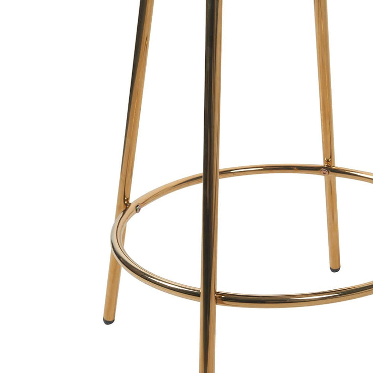 Set Of 2 Etta Boucle Bar Stools With Wire Backrest and golden Leg