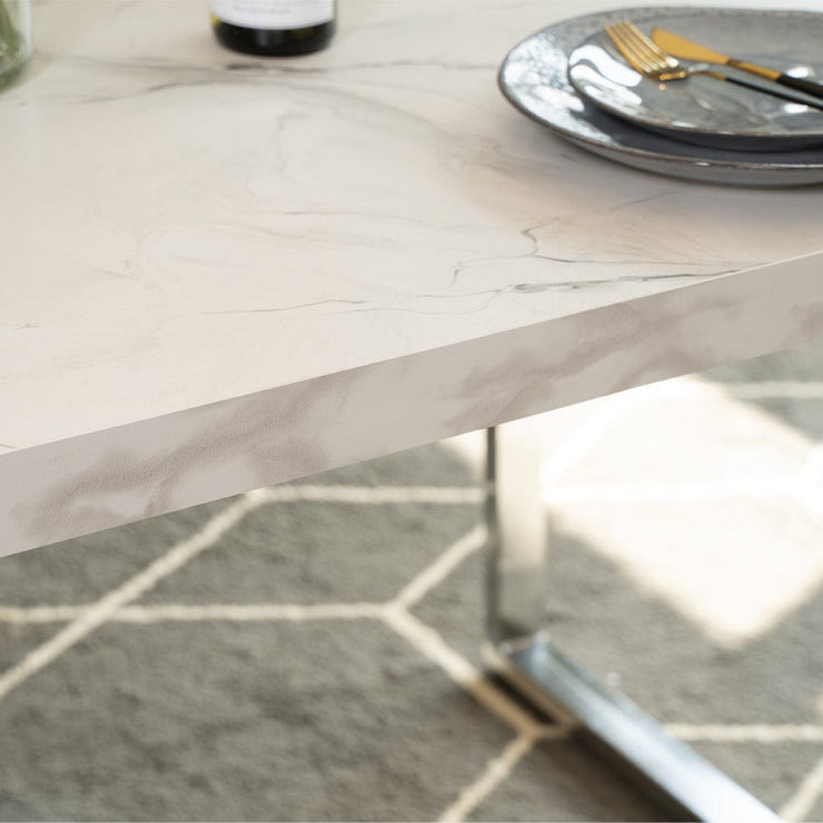 Etta 150cm Marble Effect Trestle 6-8 people Dining Table