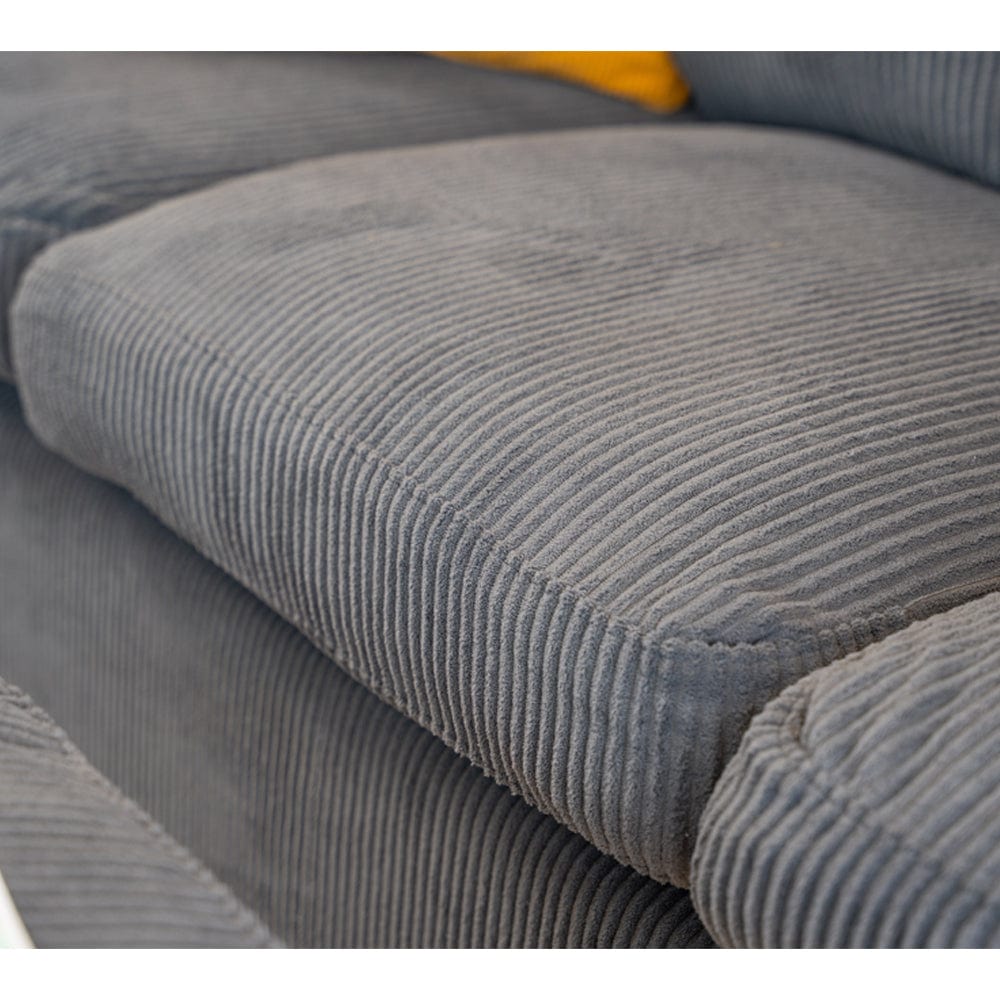 Finley Corduroy 3 Seater Sofa with Footstool And Pillows