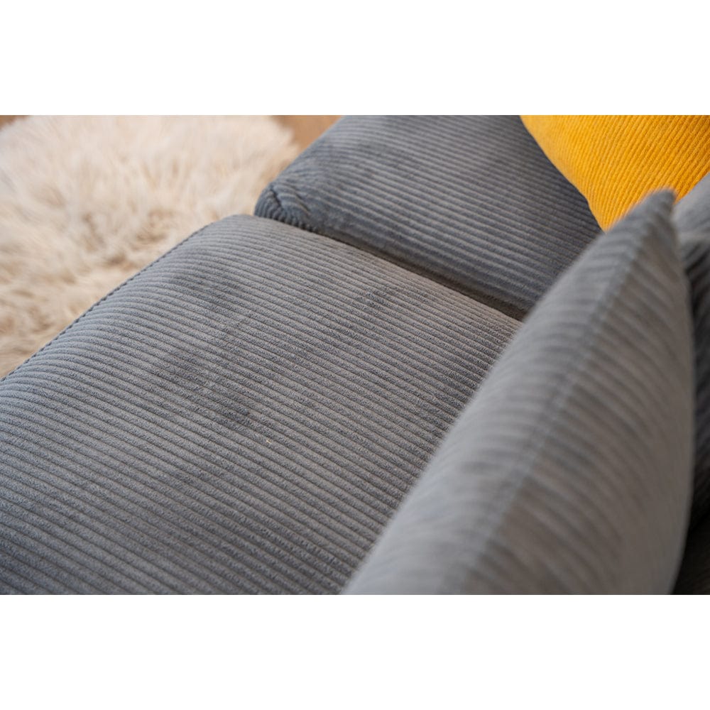 Finley Corduroy 3 Seater Sofa with Footstool And Pillows