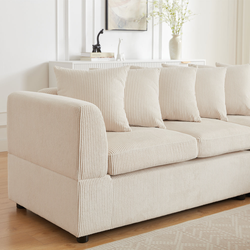 Finley Corduroy 4 Seater Sofa with 2 Footstools