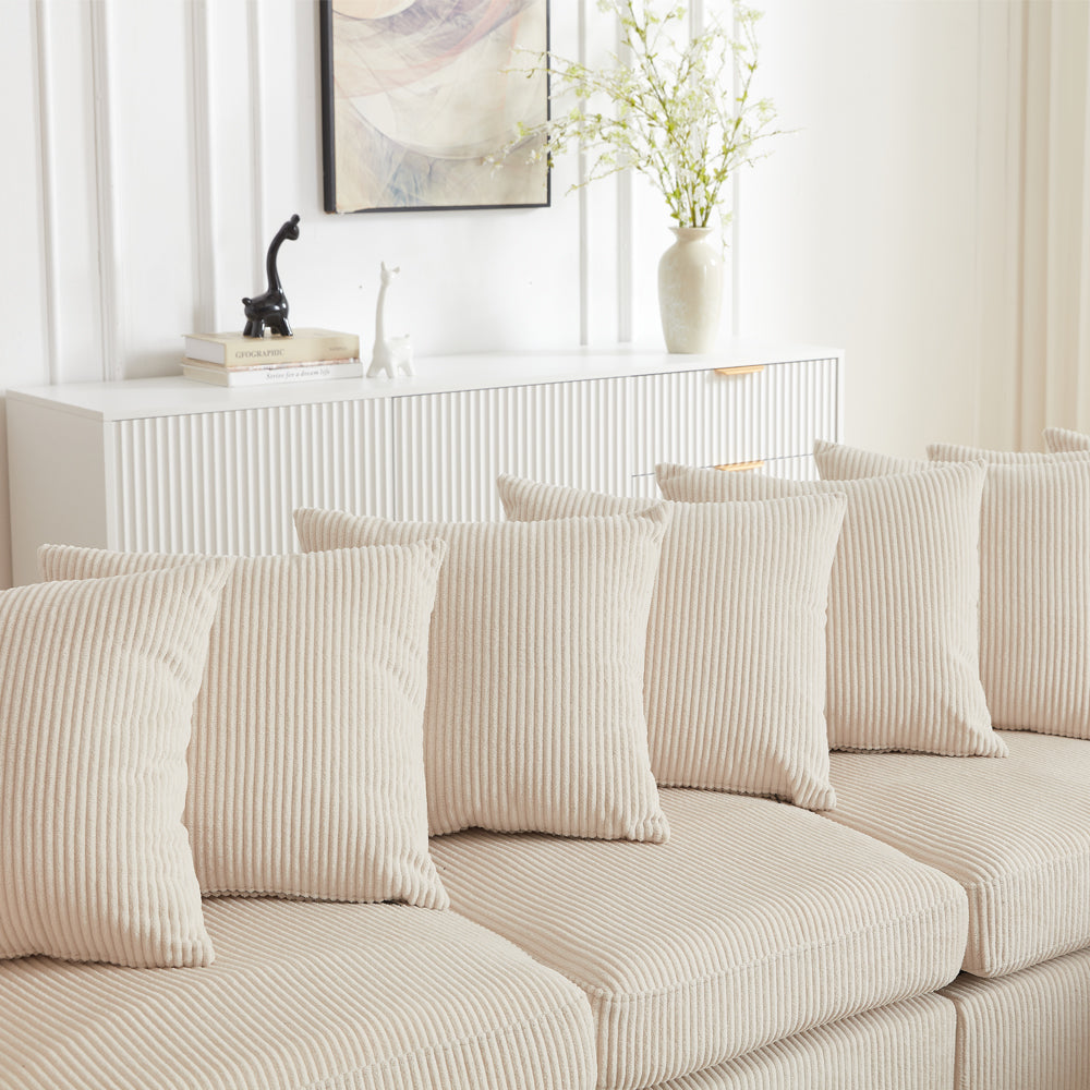 Finley Corduroy 4 Seater Sofa with 2 Footstools