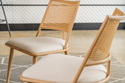 Set of 2 Boho PE Rattan Dining Chairs
