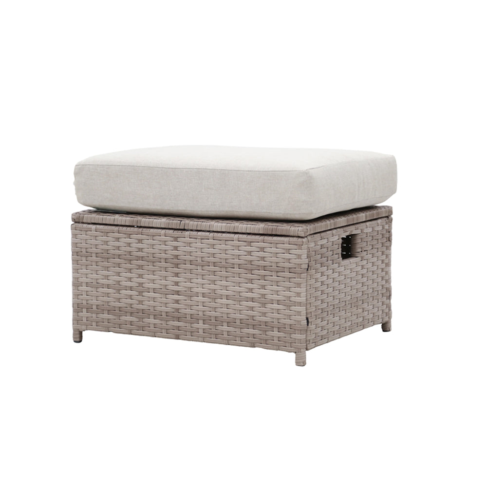 Galle 5-Piece Rattan Sofa Set Storage Daybed Set Sun Lounger with Hidden Storage Retractable Side Tray