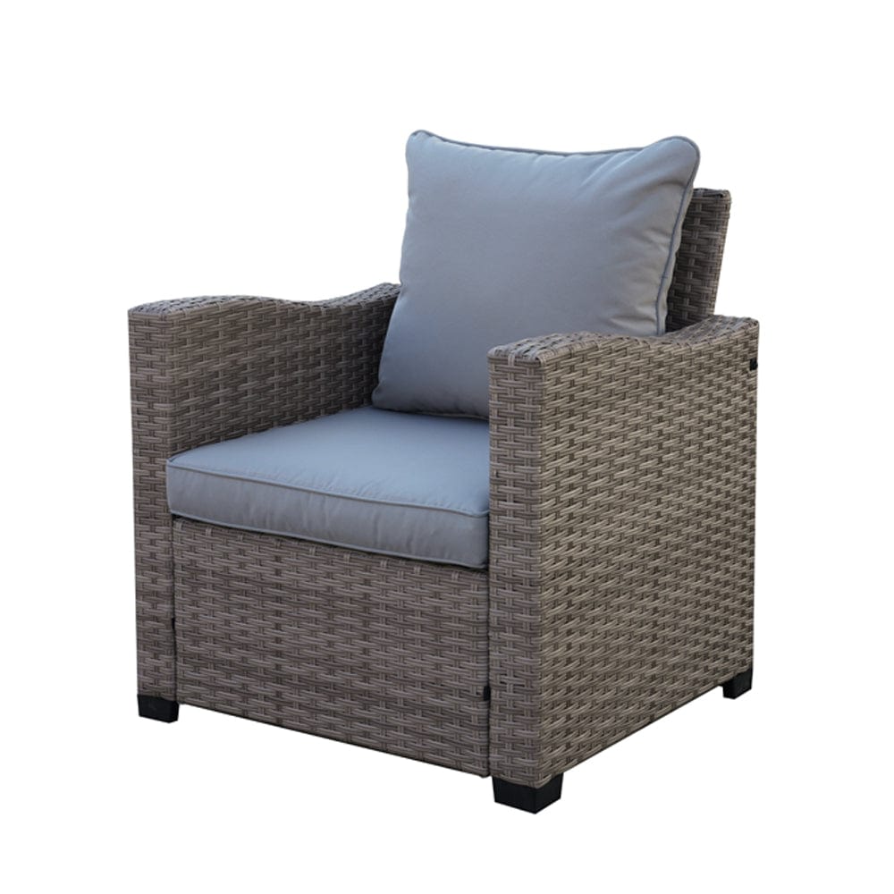 Galle Right Facing 9 Seater Garden Corner Sofa Dining Set With Parasol Hole And Foldable Side Tables