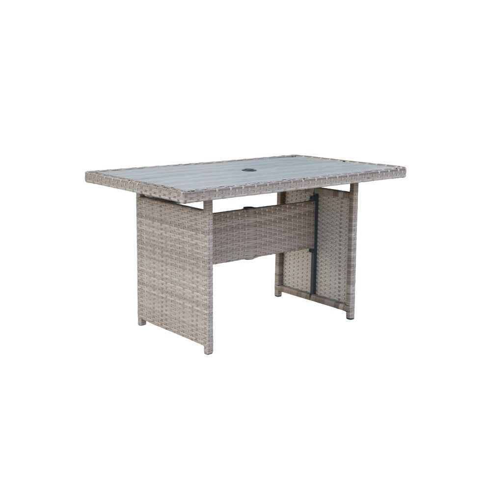 Galle Right Facing 9 Seater Garden Corner Sofa Dining Set With Parasol Hole And Foldable Side Tables