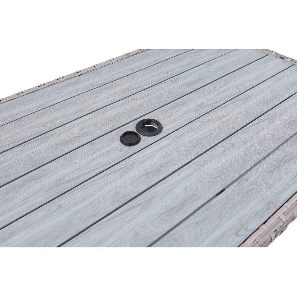 Galle Right Facing 9 Seater Garden Corner Sofa Dining Set With Parasol Hole And Foldable Side Tables