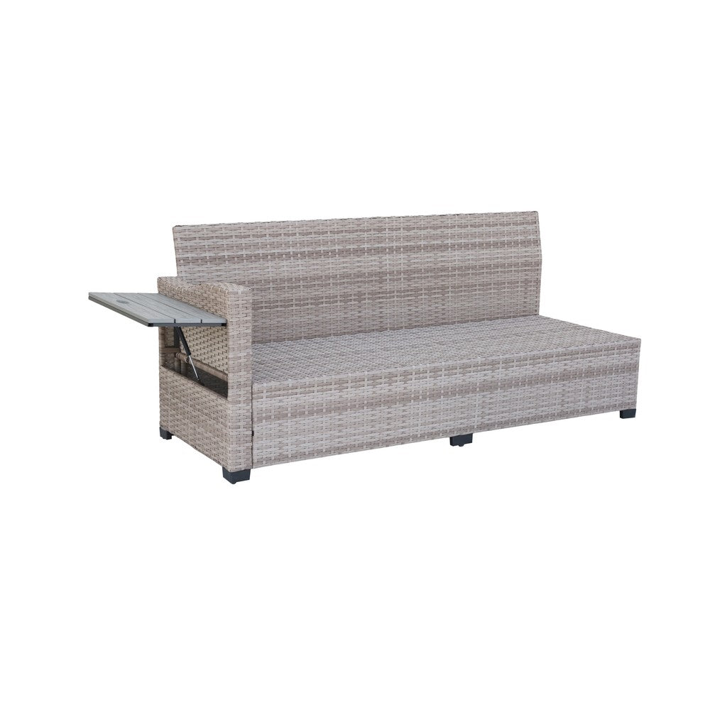 Galle Right Facing 9 Seater Garden Corner Sofa Dining Set With Parasol Hole And Foldable Side Tables