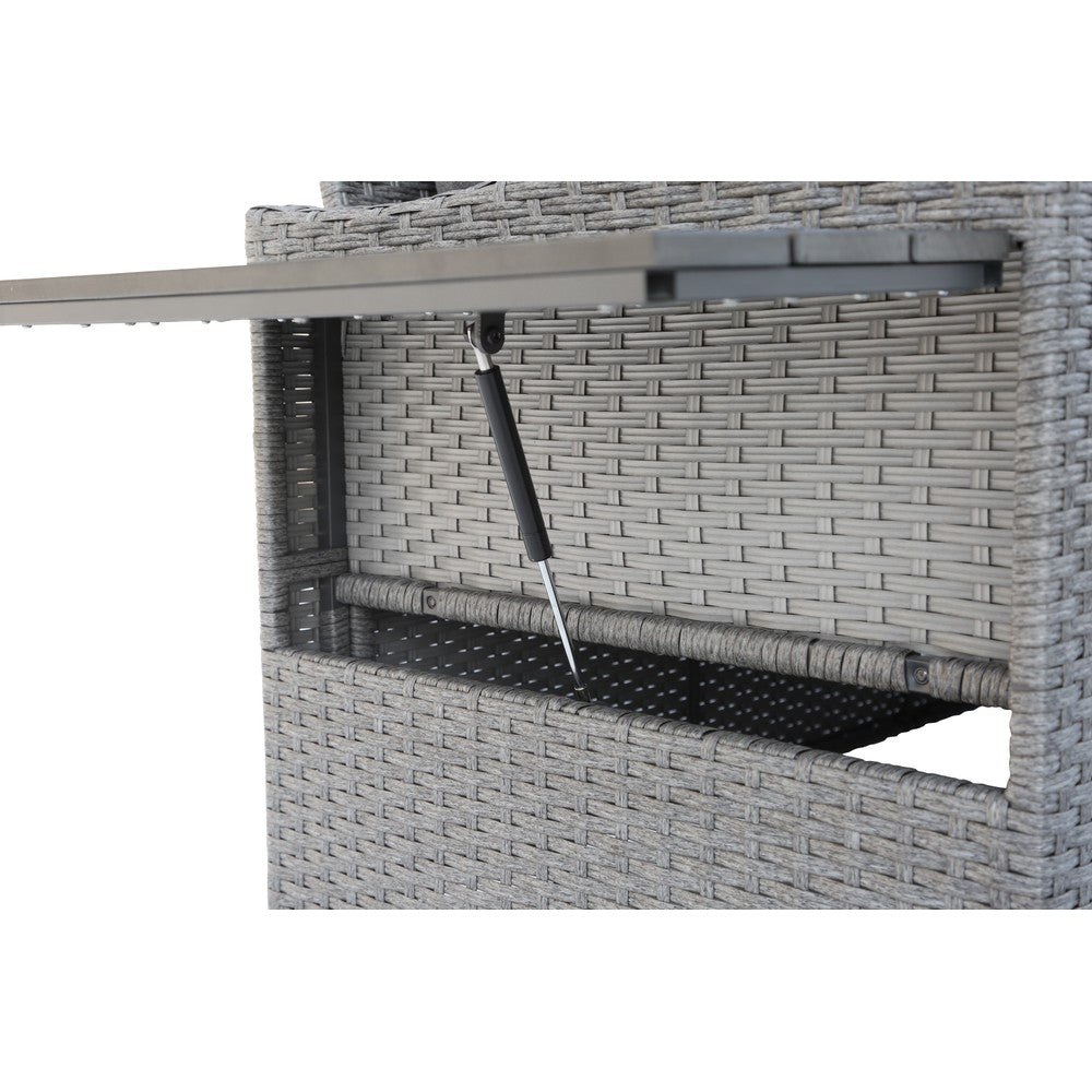 Galle Right Facing 9 Seater Garden Corner Sofa Dining Set With Parasol Hole And Foldable Side Tables