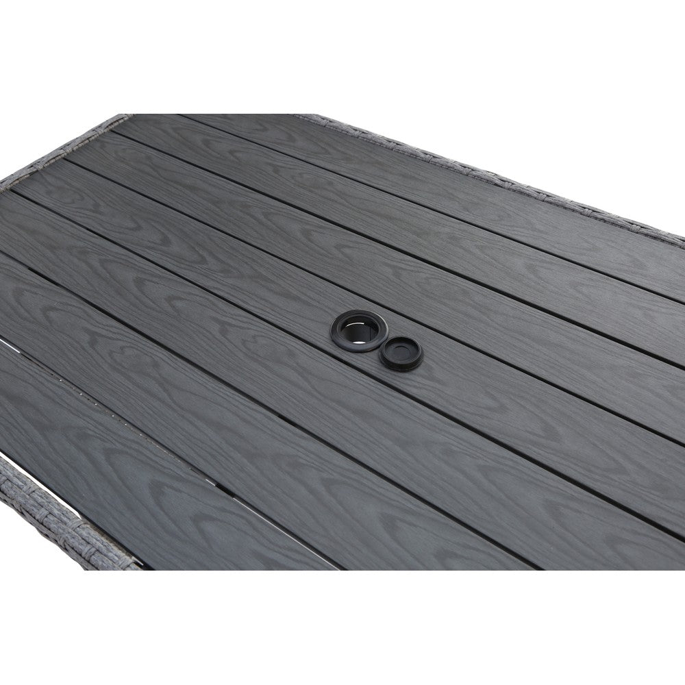 Galle Right Facing 9 Seater Garden Corner Sofa Dining Set With Parasol Hole And Foldable Side Tables