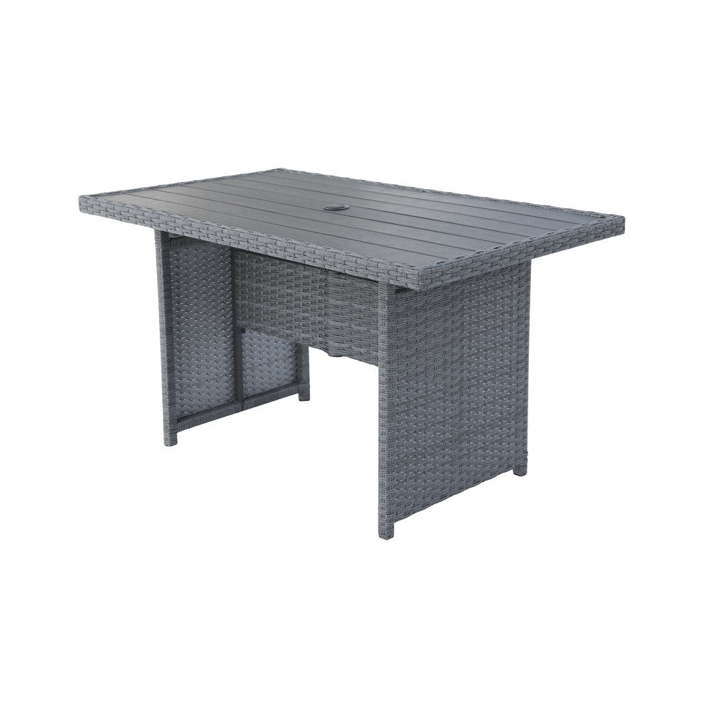 Galle Right Facing 9 Seater Garden Corner Sofa Dining Set With Parasol Hole And Foldable Side Tables