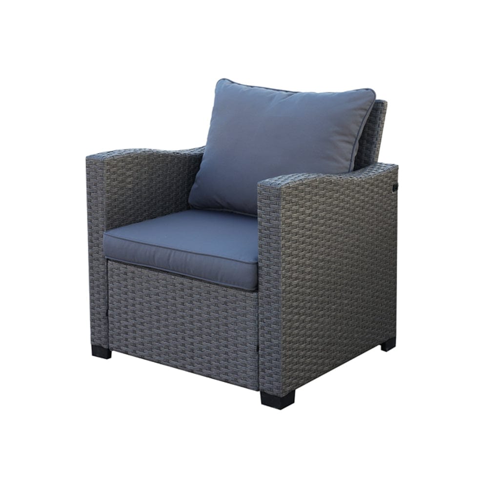 Galle Right Facing 9 Seater Garden Corner Sofa Dining Set With Parasol Hole And Foldable Side Tables