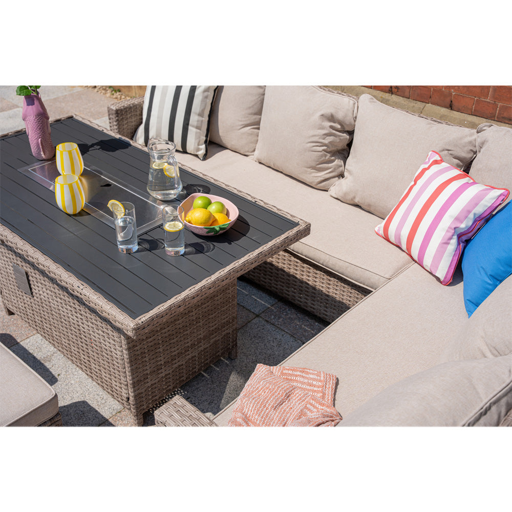 Galle 9 Seater Rattan Garden Furniture With Fire Pit Sofa Set