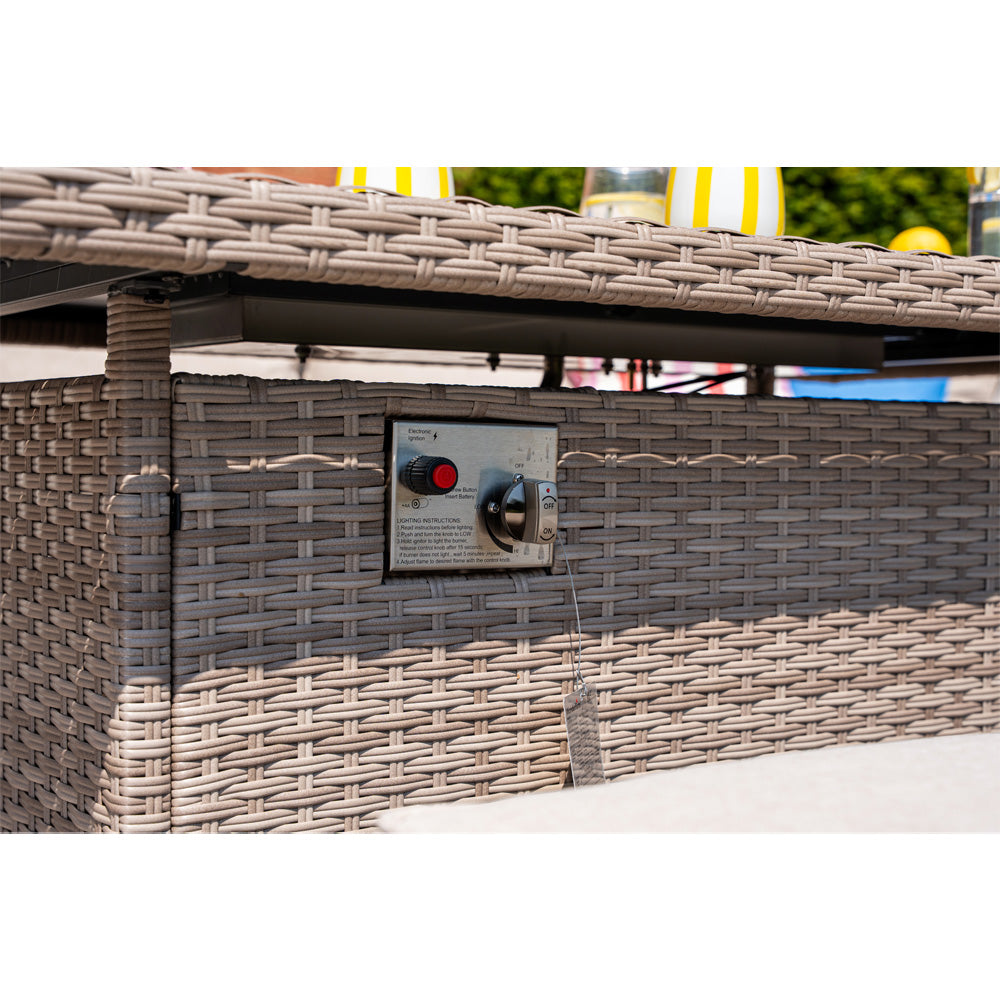 Galle 9 Seater Rattan Garden Furniture With Fire Pit Sofa Set