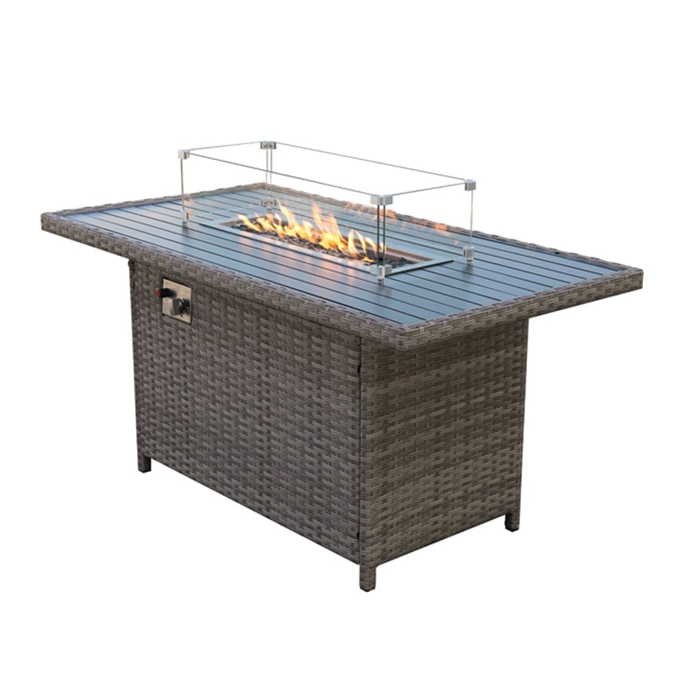 Galle 9 Seater Rattan Garden Furniture With Fire Pit Sofa Set