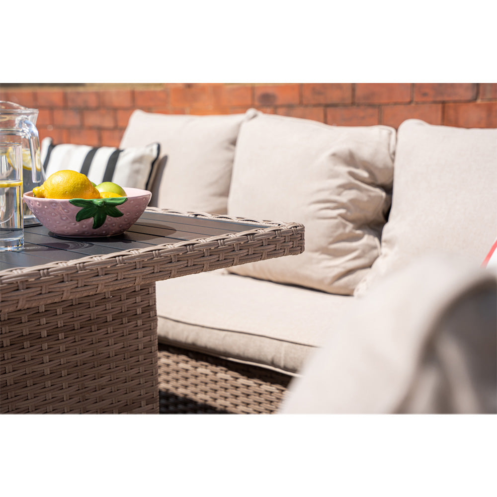 Galle 9 Seater Rattan Garden Furniture With Fire Pit Sofa Set