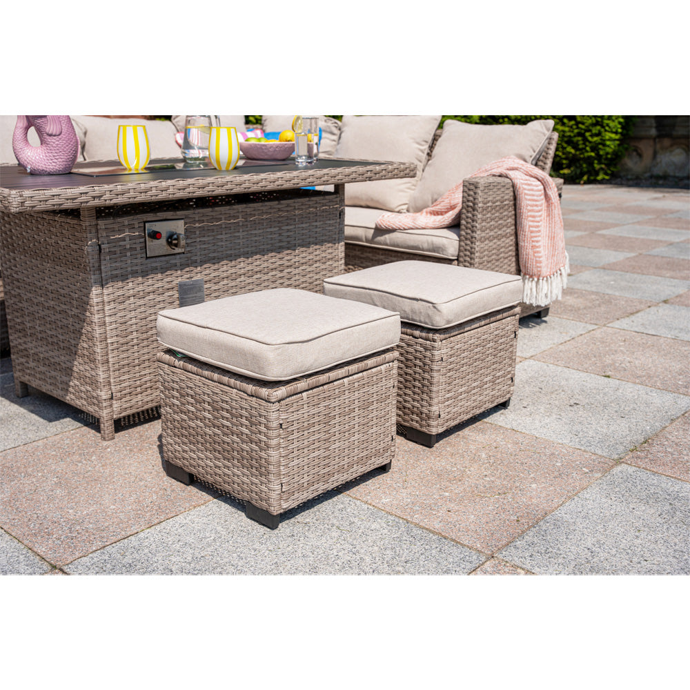 Galle 9 Seater Rattan Garden Furniture With Fire Pit Sofa Set
