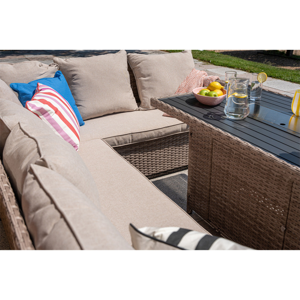 Galle 9 Seater Rattan Garden Furniture With Fire Pit Sofa Set